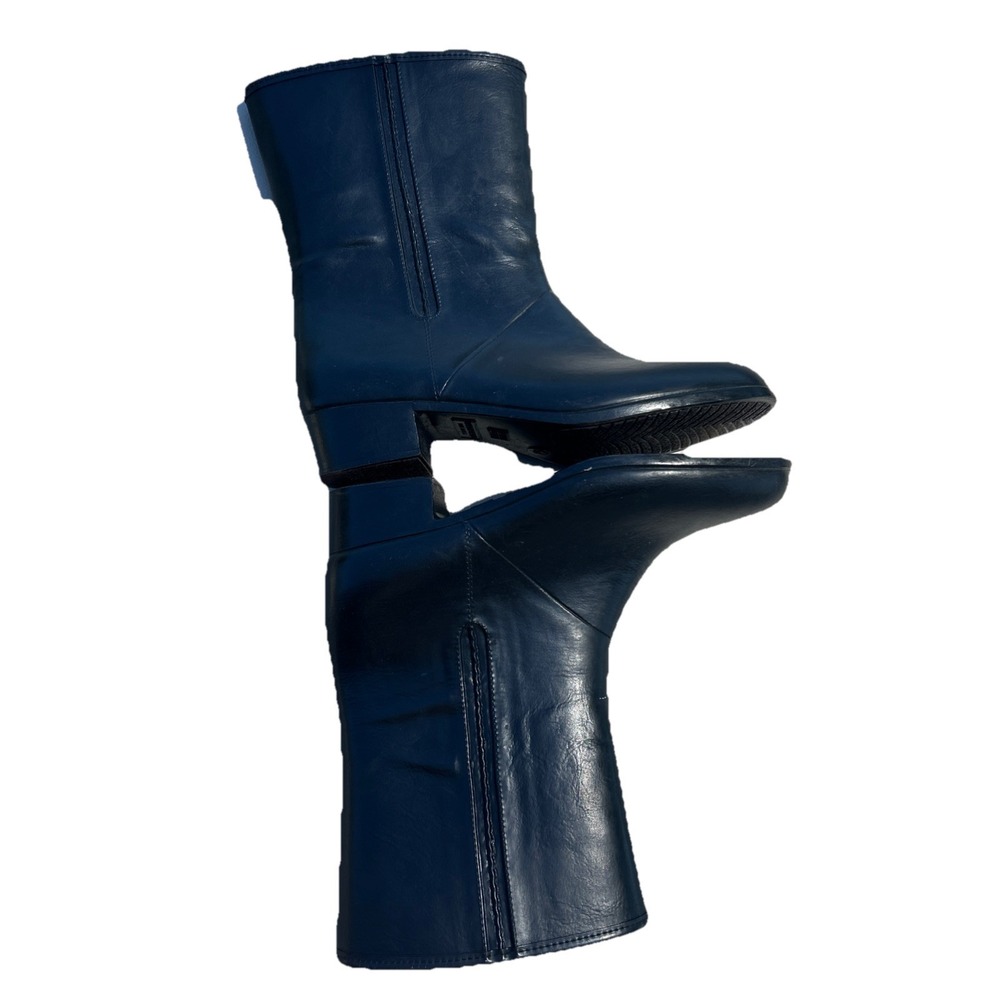 Woodbridge Rubber Rain Boots Waterproof Black 9 Zip Lined Vintage Granny Garden - Picture 10 of 10